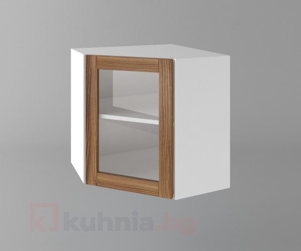 Шкаф за вътрешен ъгъл с една врата за стъкло